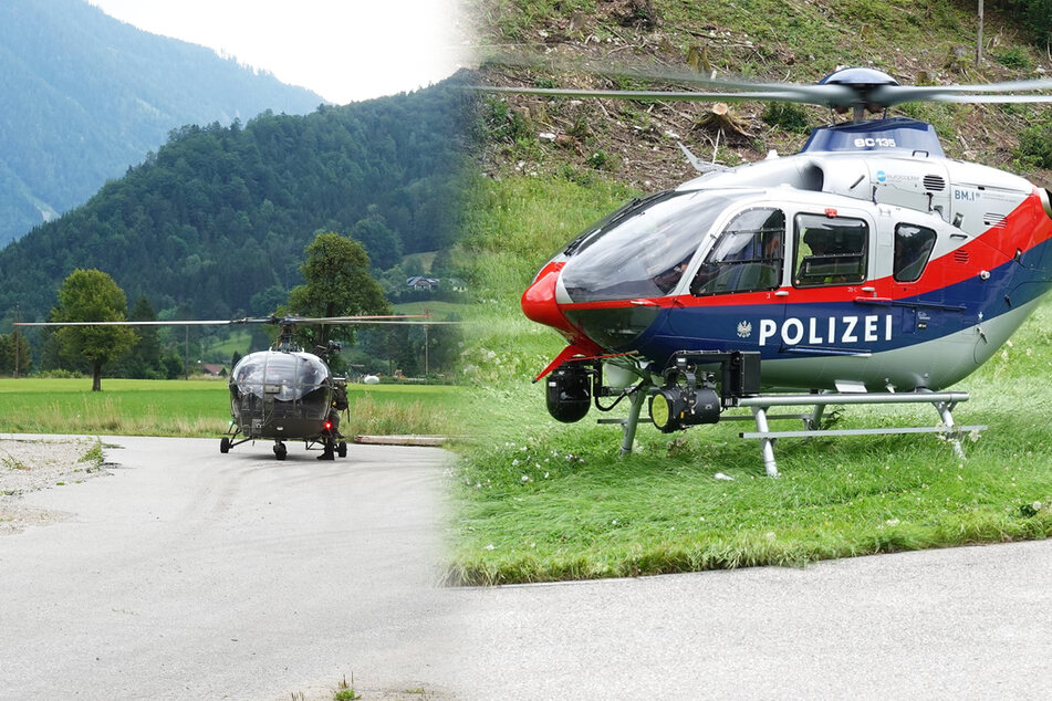 Insgesamt drei Hubschrauber - zwei von der Polizei und einer vom Militär - suchten den Mann.