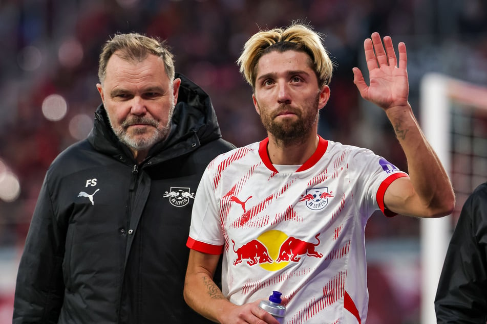 Sichtlich geschafft ging er am Samstag vom Feld, nun muss RB Leipzig in der Champions League auf Kevin Kampl (34) verzichten.