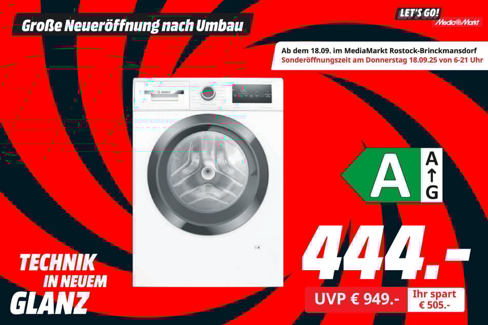 Bosch-Waschmaschine WAN282ECO5 
für 444 statt 949 Euro.