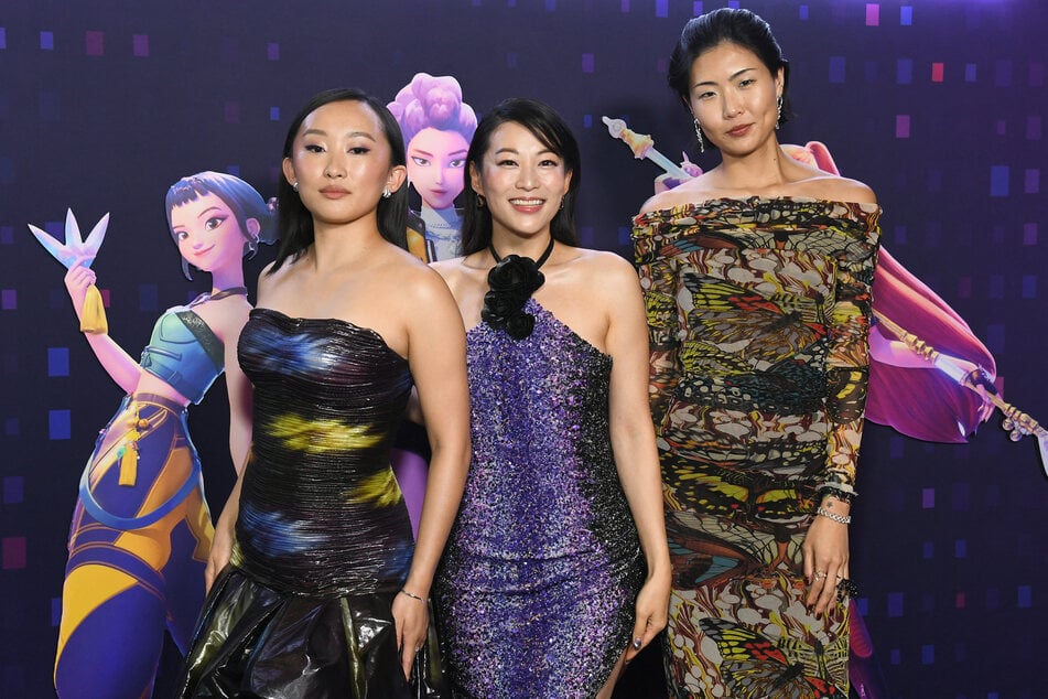 Ji-Young Yoo (l.), Arden Cho (c.), and May Hong (r.) attend Netflix's KPop Demon Hunters Special Screening at Netflix Tudum Theater on June 16, 2025 in Los Angeles, California.
