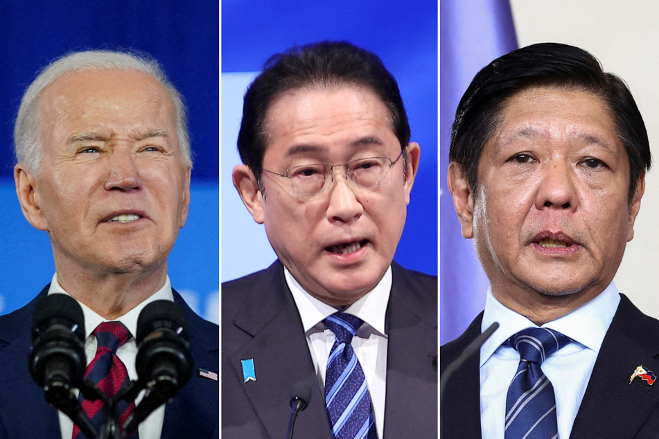 From l. to r.: US President Joe Biden, Japanese Prime Minister Fumio Kishida, and Philippines President Ferdinand Marcos are due to meet at the White House on April 11, 2024.
