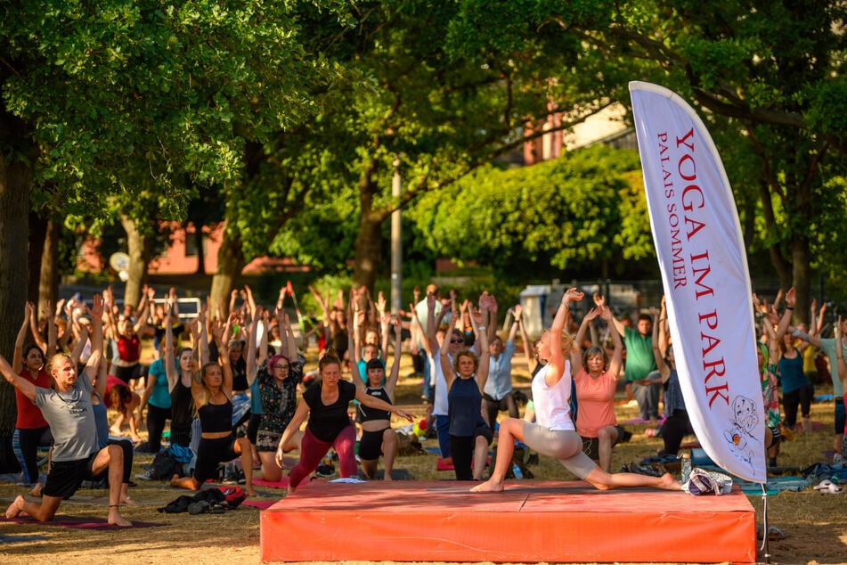 Die Yoga-Sessions im Alaunpark fanden regen Zuspruch.