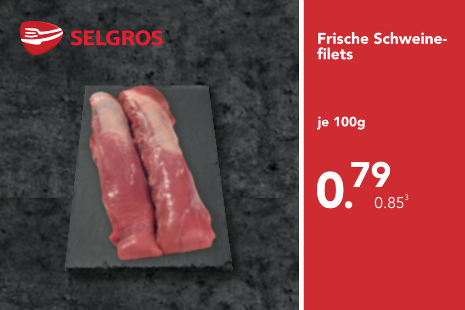 Frische Schweinefilets
für nur 0,79 Euro je 100 g.³