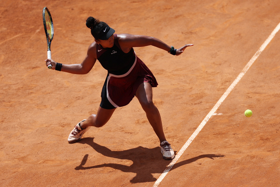 Naomi Osaka in action during her match against Russia's Daria Kasatkina at the Italian Open.