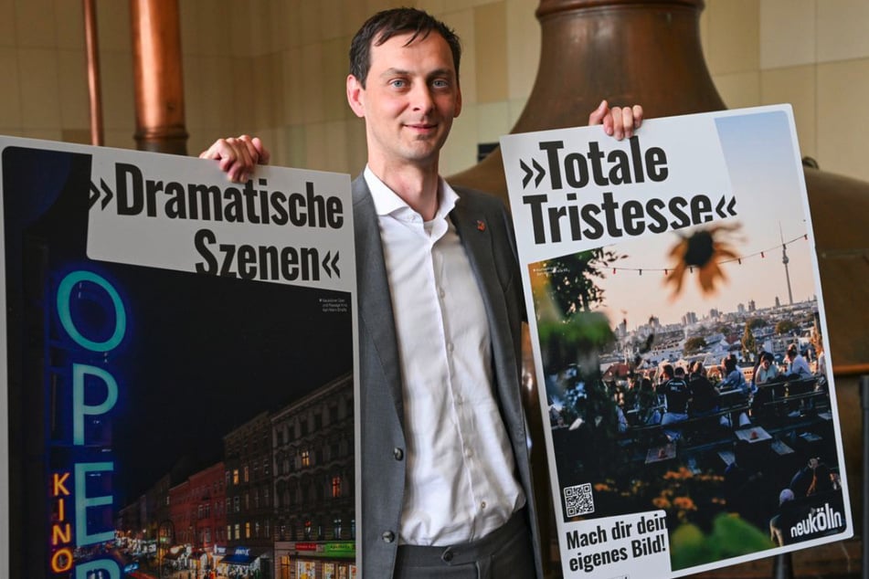 Bezirksbürgermeister Martin Hikel (39, SPD) stellte die Neukölln-Kampagne "Mach dir dein eigenes Bild" vor.