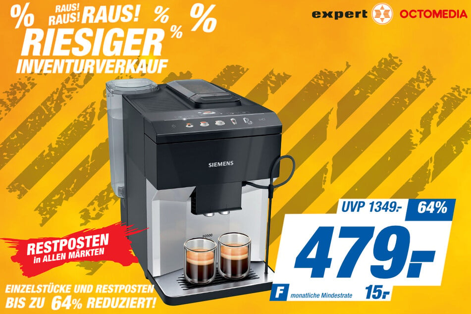 Siemens-Kaffeevollautomat für 479 Euro.