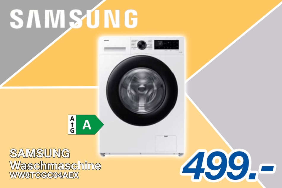 Die Samsung Waschmaschine
für 499 Euro.