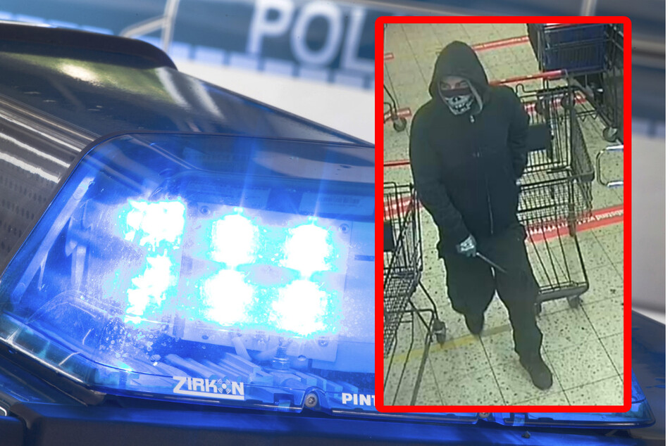 Schwerer Raubüberfall auf Verbrauchermarkt: Erkennt Ihr den maskierten Täter?