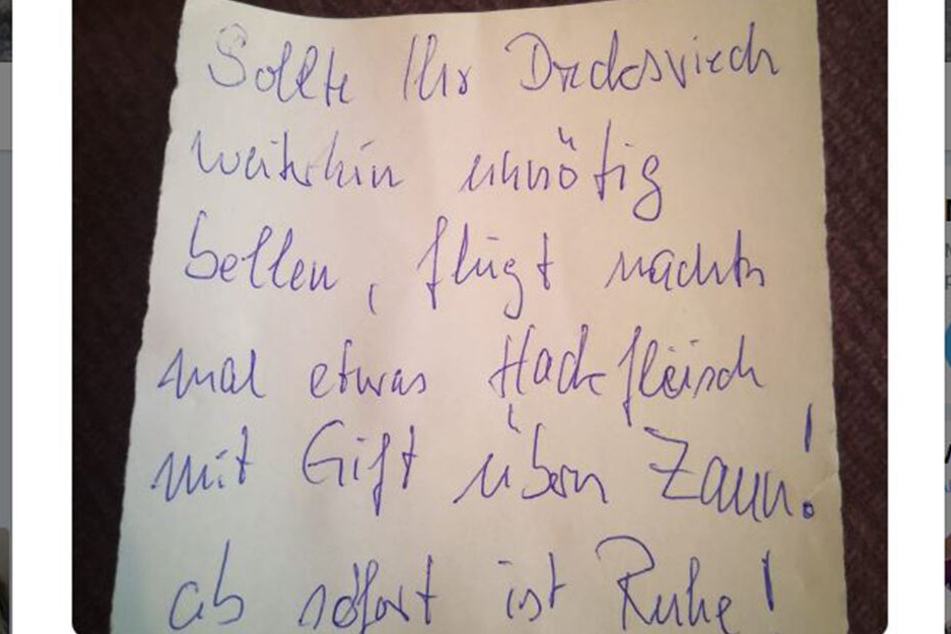 Hier die handgeschriebene Nachricht des Unbekannten.