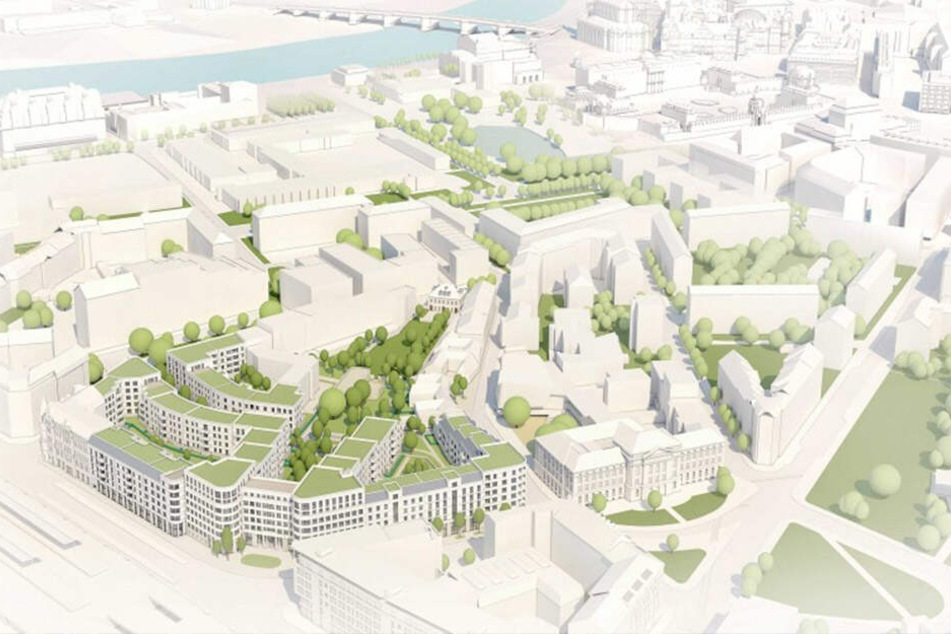 So soll der neue Stadtteil mit 500 Wohnungen aussehen.