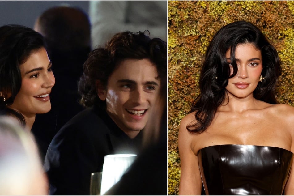 Kylie Jenner (r.) was caught sneaking out of her supposed boyfriend Timothée Chalamet's LA premiered for his movie, Wonka.