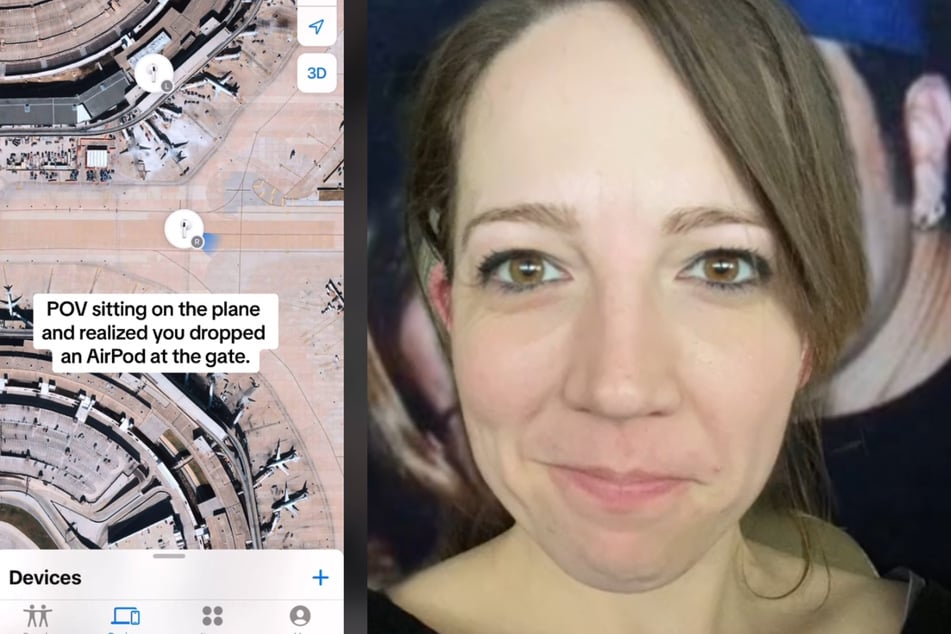 Lindsay Manning musste mitansehen, wie einer ihrer AirPods am Flughafen in Dallas zurückblieb.