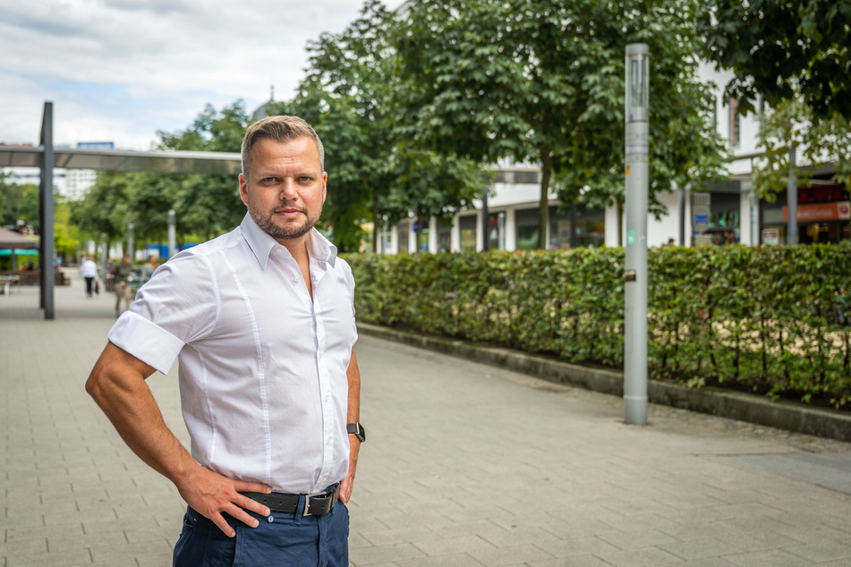 CDU-Mann Michael Specht (37) ärgert sich über zahlreiche Auseinandersetzungen in der Chemnitzer City. Er fordert mehr Polizei im Zentrum.