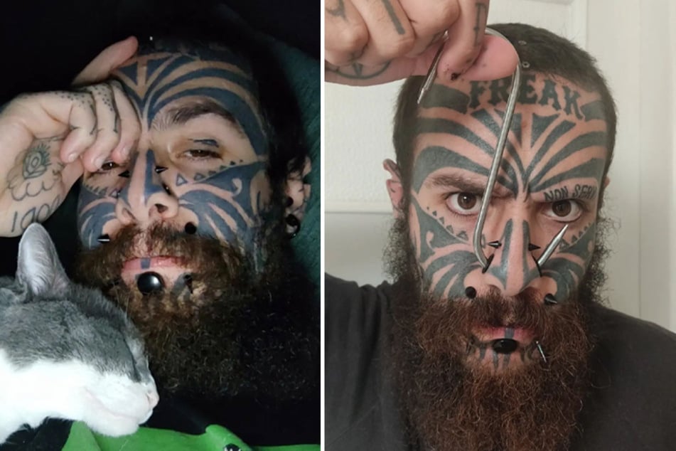 Tattoo and body mod devotee changes his look due to police interference