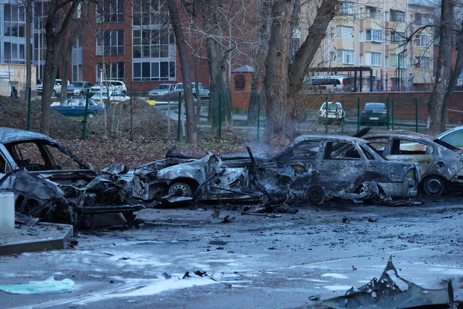 Strikes on Belgorod destroyed cars and damaged buildings.