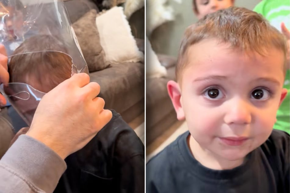 Papa Vincent (32) befreit seinen Sohn Vincent Jr. (2) schließlich.