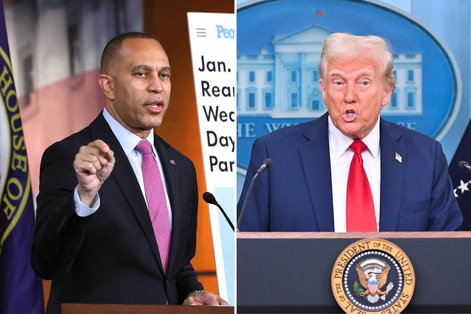 Congressional Democrats, including House Minority Leader Hakeem Jeffries (l.), recently held a private "emergency" meeting to discuss how they will fight back against President Donald Trump's agenda.