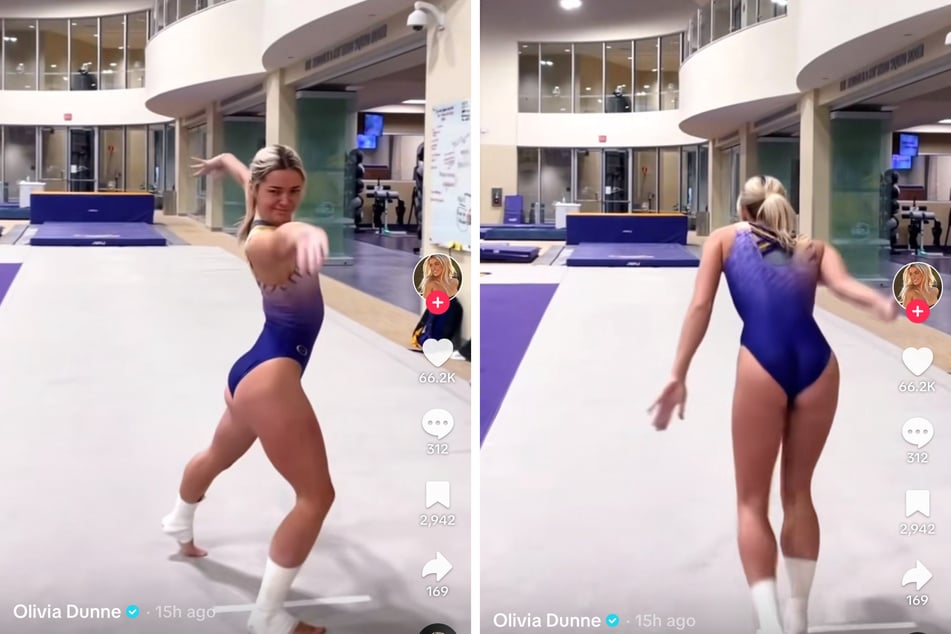 Olivia Dunne gets sassy with gymnastics floor routine: "Anotha day in the office"