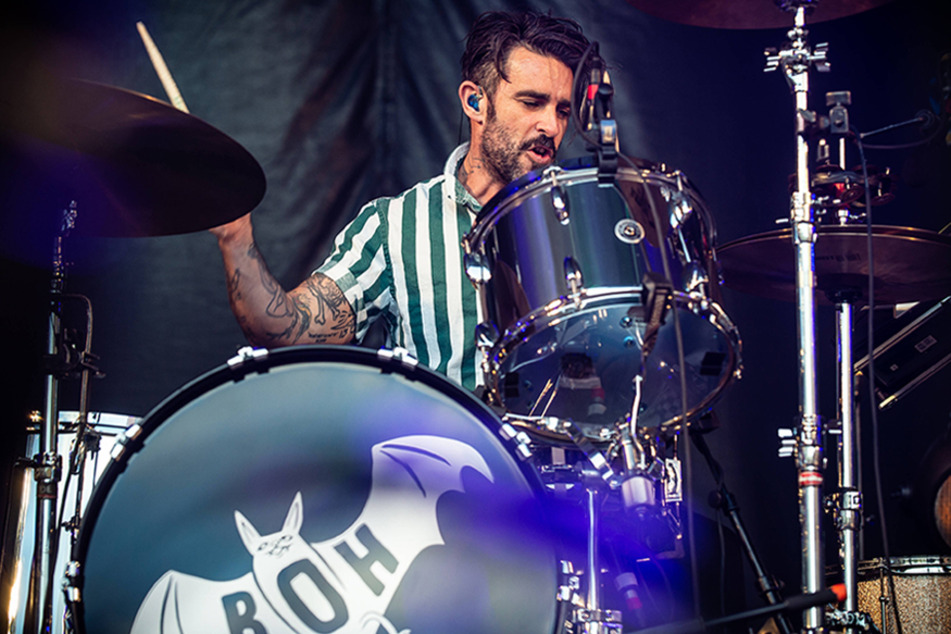 Band of Horses drummer Creighton Barrett plays the drums during a show at Musikhuset in Aarhus, Denmark.