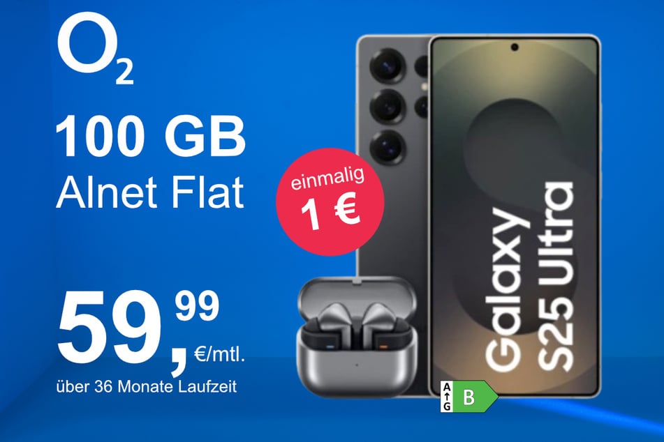 Das Samsung Galaxy S25 Ultra + Buds 3 Pro im o2 Mobile L für einmalig 1 Euro.