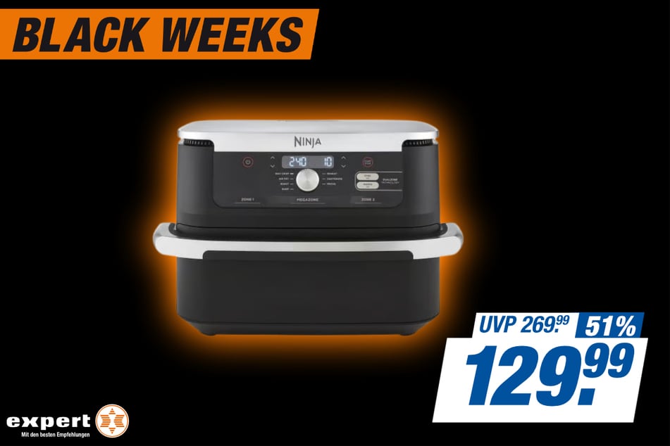 Ninja-Heißluftfritteuse AF500EU Foodi FlexDrawer für 129,99 statt 269,99 Euro.