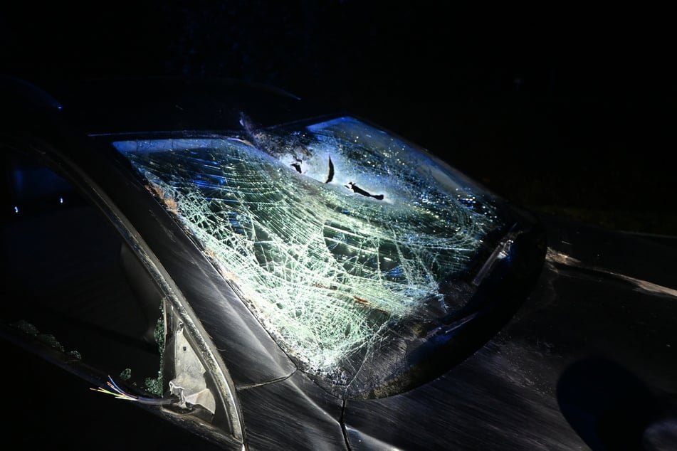 Das Auto wurde bei dem Unfall stark demoliert.