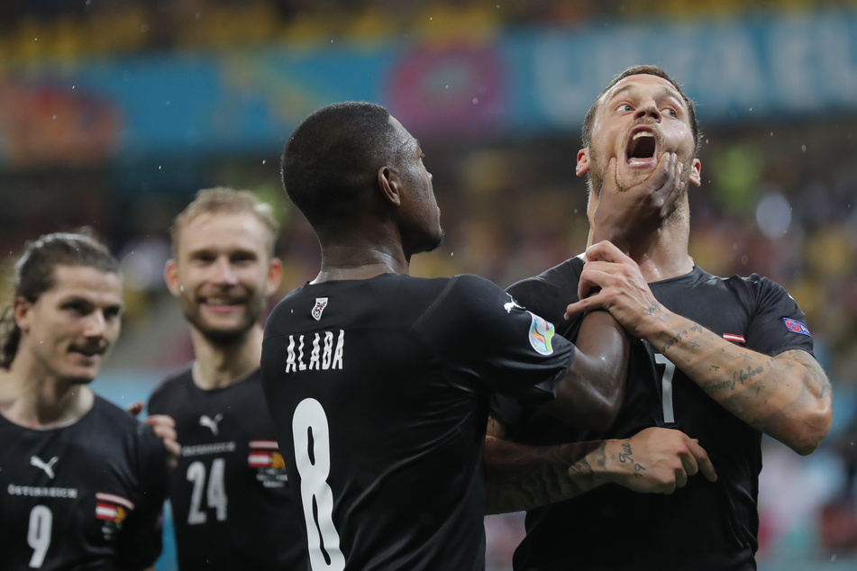 Marko Arnautović (32, r.) bei der Europameisterschaft im Sommer 2021 gegen Nordmazedonien. Hin und wieder verliert der Österreicher immer noch die Beherrschung.