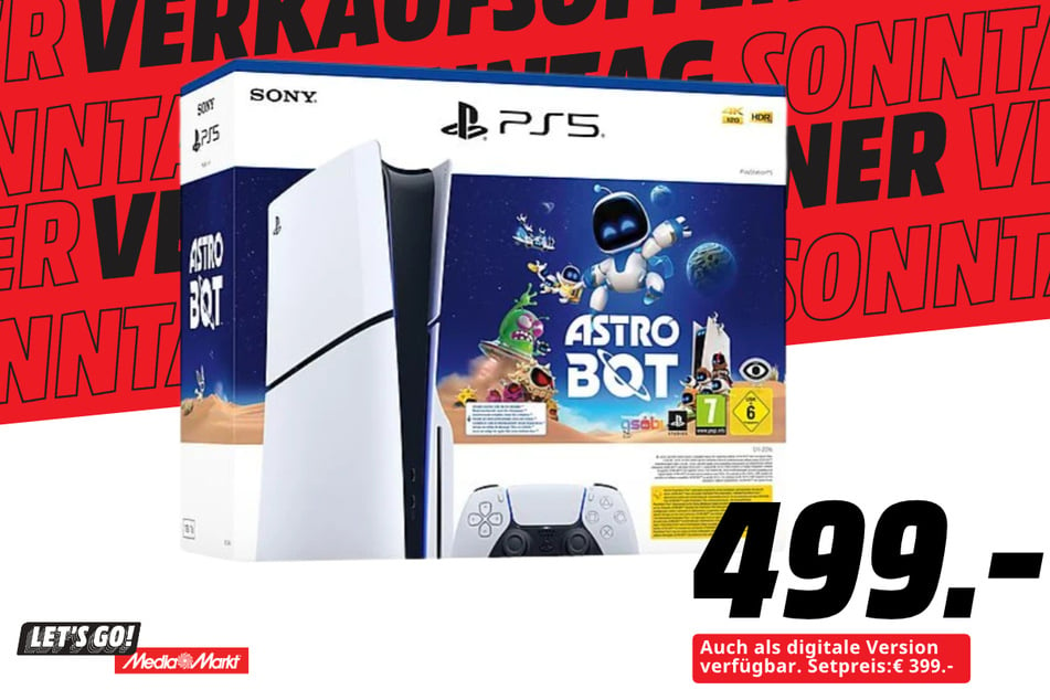 Sony PlayStation 5 Slim PLUS Game "Astro Bot" für 499 Euro.