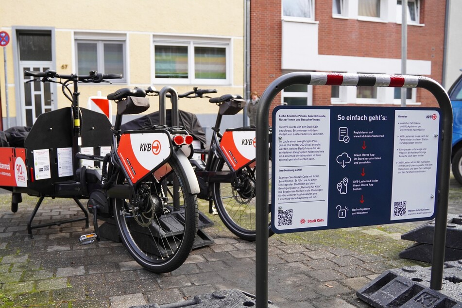 In dem aktuell laufenden Pilotprojekt gibt es die Lastenräder in Deutz, Nippes und Neubrück.
