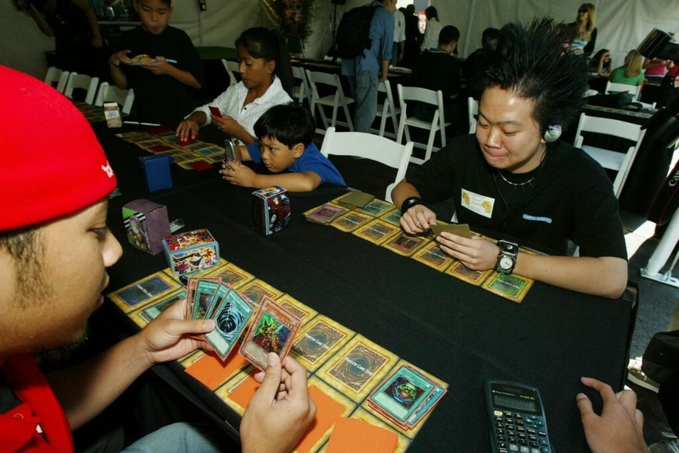 Players compete at the premiere of Yu-Gi-Oh! The Movie in Los Angeles in 2004.