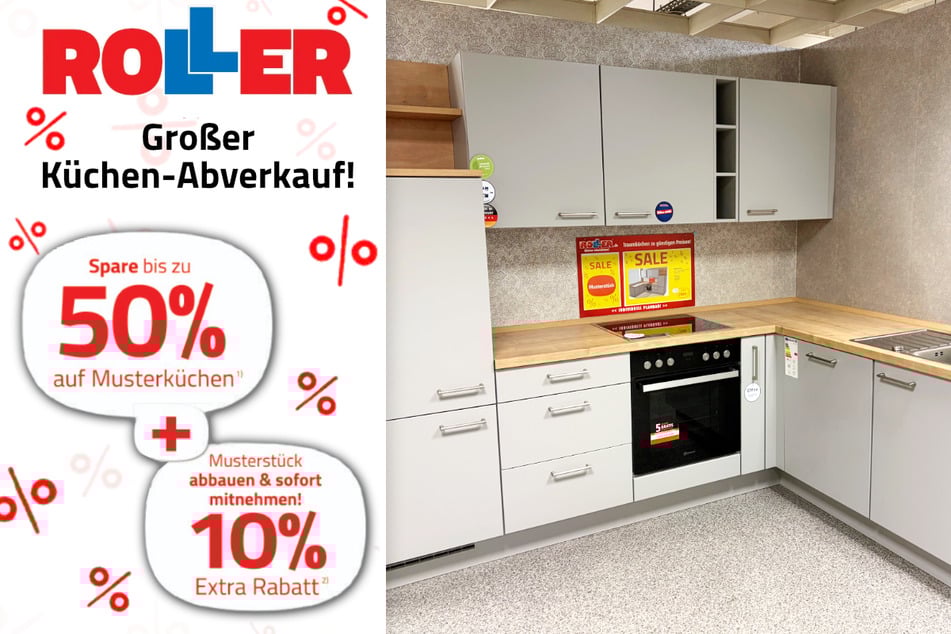 Abbildung zeigt vorrätige Musterküche im Abverkauf.