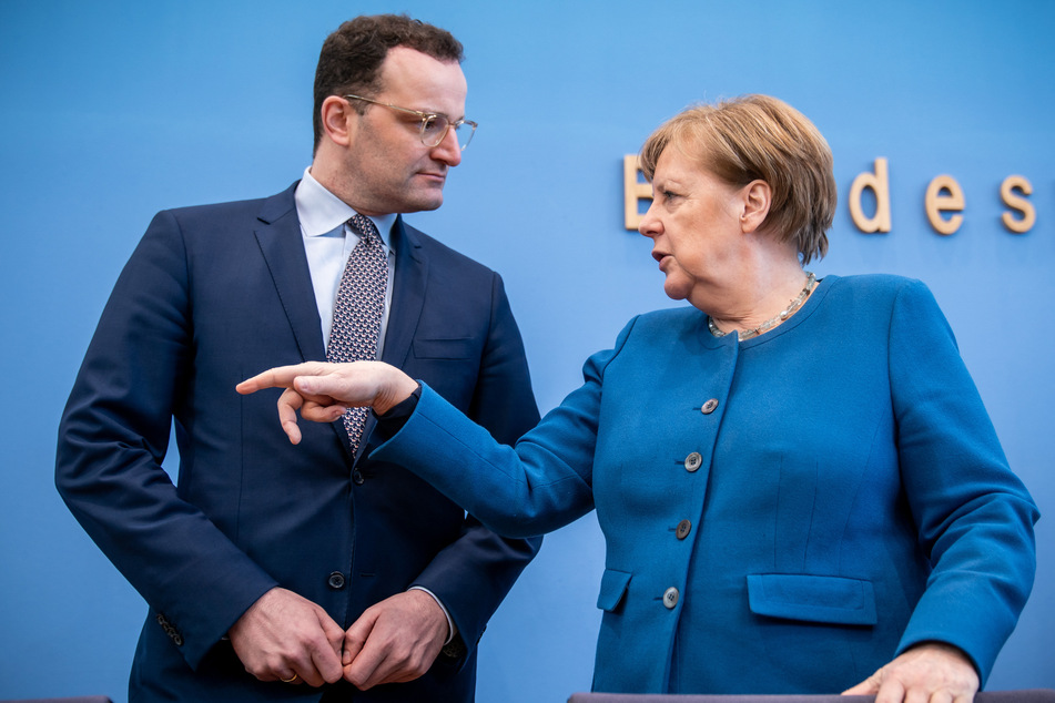 Bundesgesundheitsminister Jens Spahn und Kanzlerin Angela Merkel.
