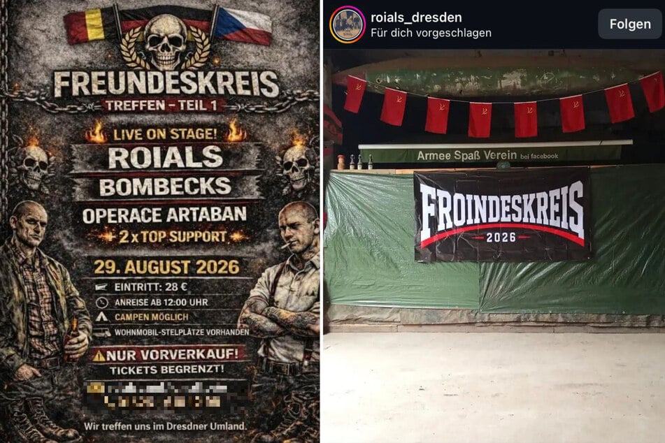 Ein Posting von der Veranstaltungsfläche (r.) enthielt einen eindeutigen Hinweis auf den gewählten Ort.