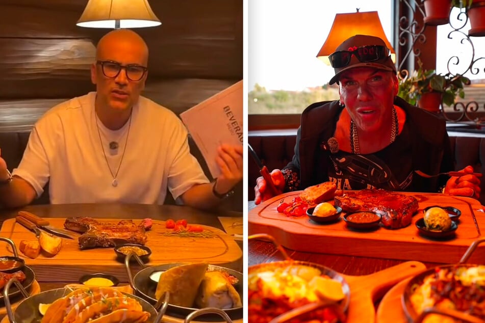 Während Kemal Üres (l.) das Essen im Timberjacks kritisierte, zeigte sich Redo davon völlig begeistert.