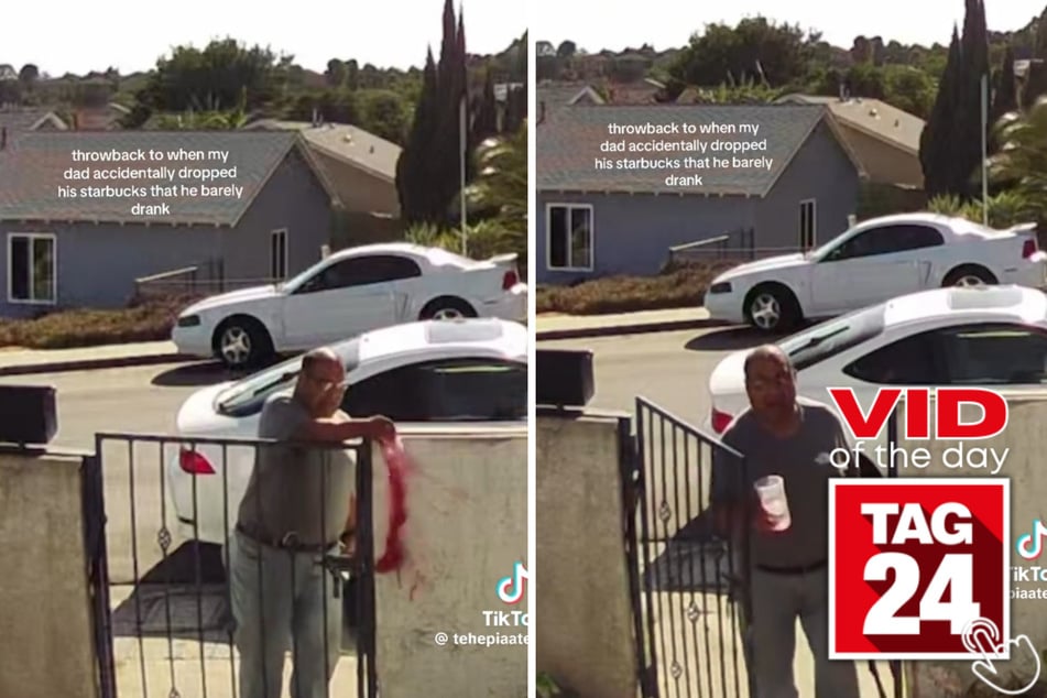 This dad had the funniest meltdown after he accidentally spilled his full Starbucks fresher!