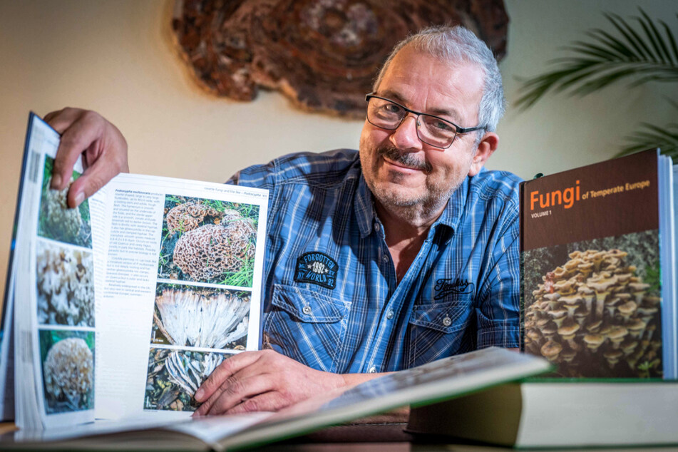 Pilzberater Peter Welt (61) kann auf Fachbücher und viel Erfahrung beim Bestimmen von Pilzen zurückgreifen.