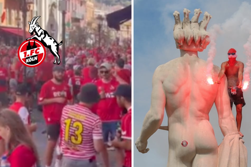 1. FC Köln: Tausende Fans feiern in Nizza, Wände beschmiert