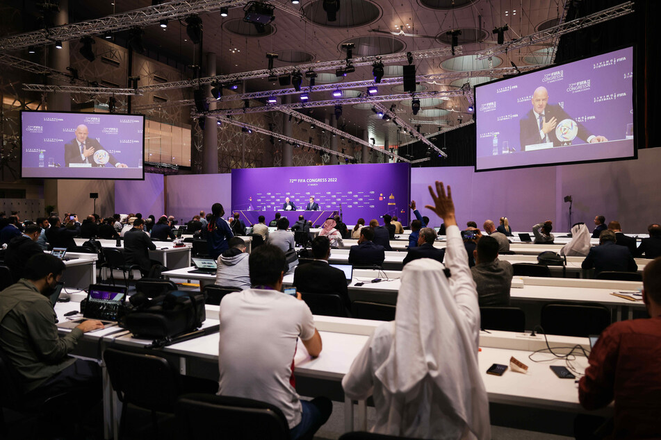 FIFA-Präsident Gianni Infantino (52) sprach am Donnerstag beim Kongress in Doha.