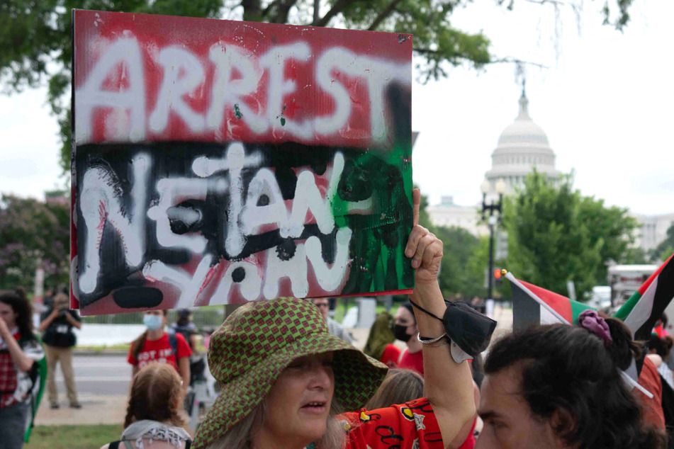 Thousands gathered in Washington on Wednesday to protest Benjamin Netanyahu and call for a ceasefire in the Israel-Gaza war as the Israeli premier prepared to address the US Congress.