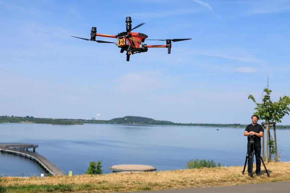 Dronas buscaron al puma presunto en el lago de Geiseltal.