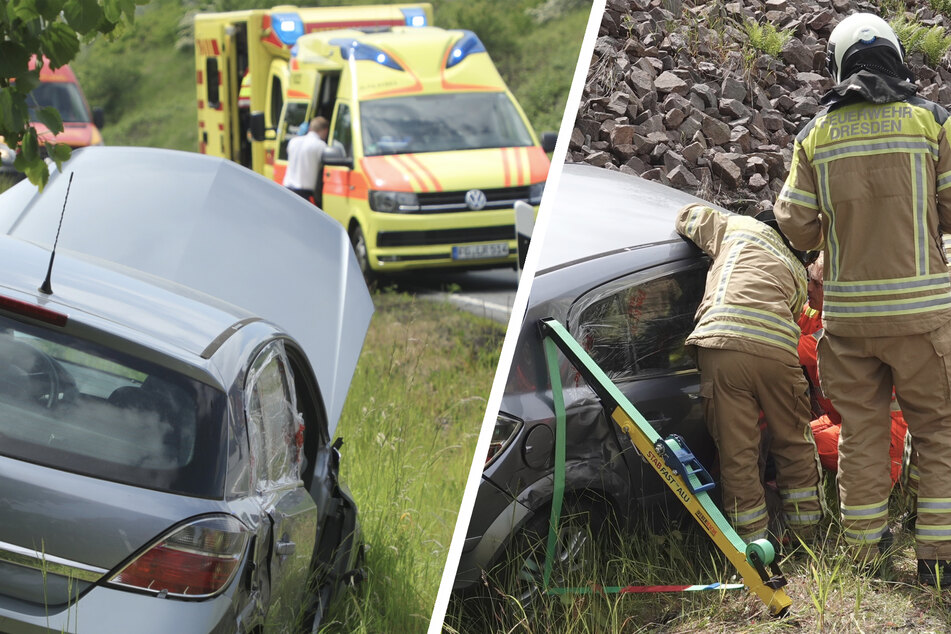 Crash in Dresden: Beifahrerin auf B173 eingeklemmt und verletzt!
