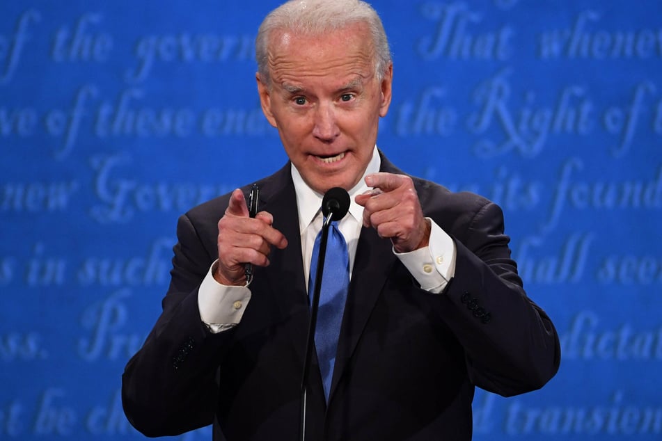 Joe Biden addressing the camera at the second and last presidential debate.