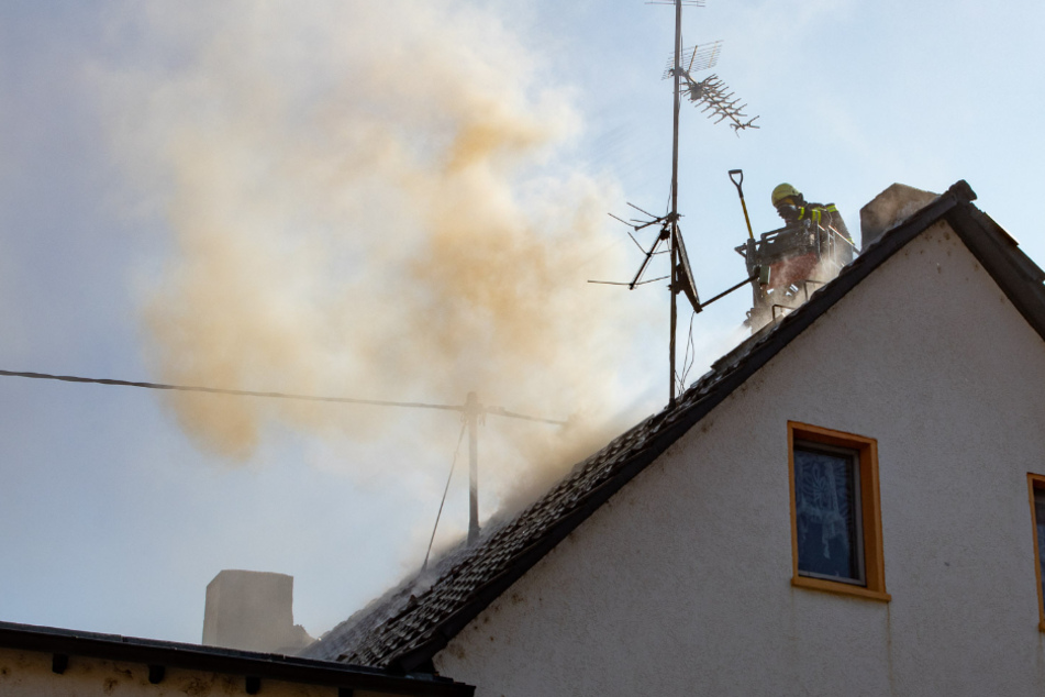 Rund 50 Feuerwehrleute waren bei dem Brand in Hattersheim im Einsatz.