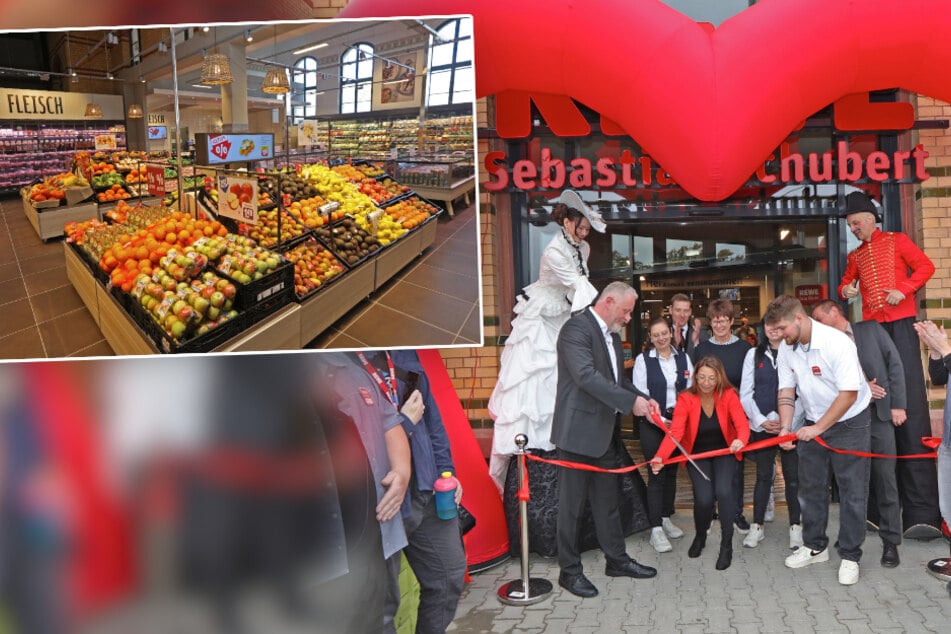 Großer Andrang in Zwickau: Neuer REWE-Markt in historischem Gebäude eröffnet