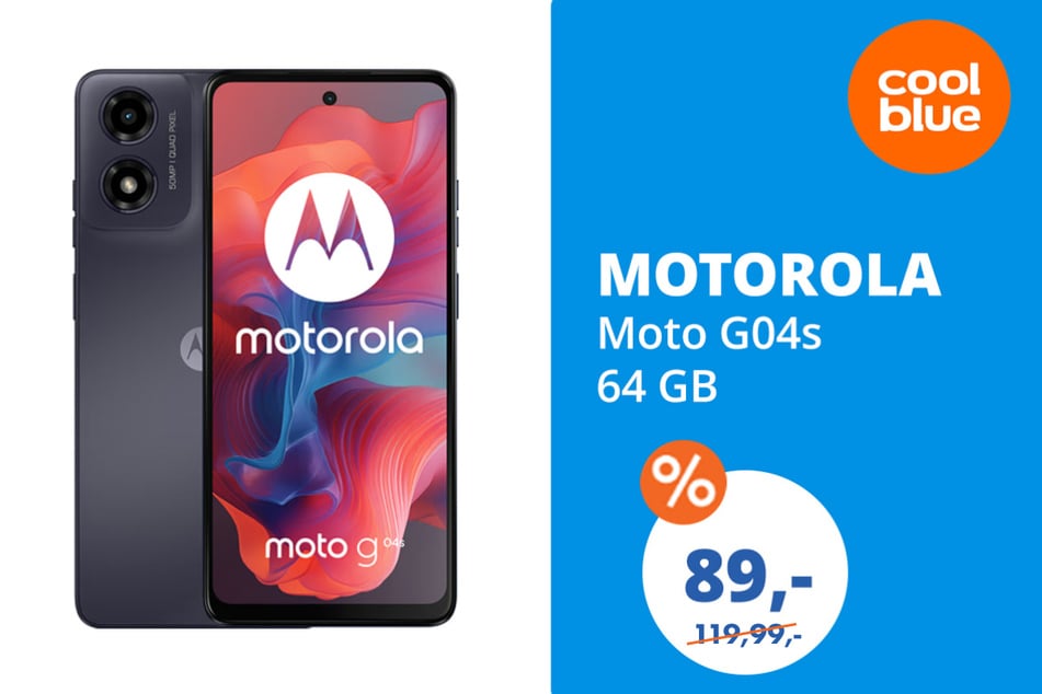 Das Motorola Moto G04s 64 GB für 89 statt 119,99 Euro.