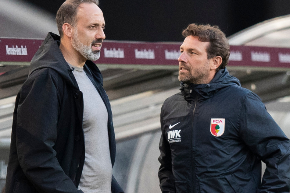 Lernten sich an der Seitenlinie kennen: VfB-Coach Pellegrino Matarazzo (l.) und Stuttgarts ehemaliger sowie aktueller FCA-Trainer Markus Weinzierl.