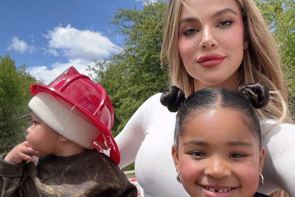 Khloé Kardashian (r) shared another rare glimpse of her adorable son.