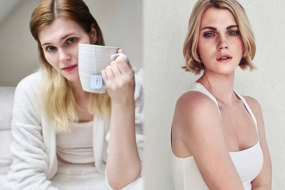 Das Bild zeigt Screenshots zweier Instagram-Posts von Ex-GNTM-Kandidatin und Transgender-Model Lucy Hellenbrecht (22).