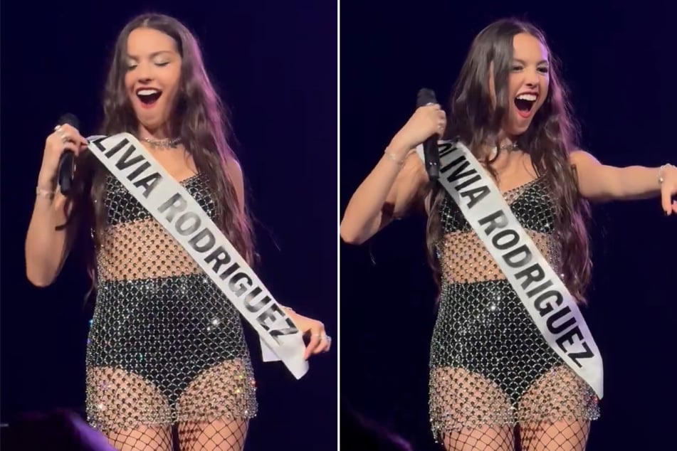 Olivia Rodrigo brought back an infamous viral meme as she took the stage in Paris, France, for the latest stop on her sold-out GUTS World Tour.