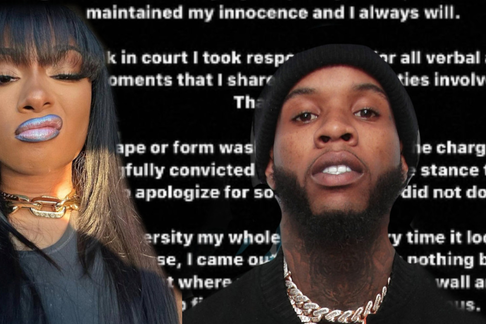 Tory Lanez, who has been sentenced to 10 years in jail for shooting Megan Thee Stallion, maintained his innocence in a lenghty post.